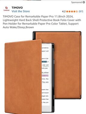 Brown Leather-Style Folio Case for 11.8" Tablets